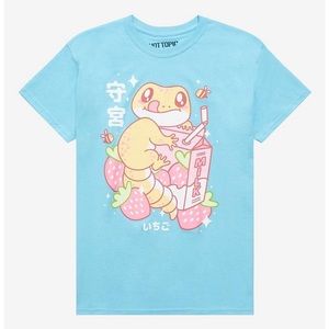 Hot Topic Strawberry Milk Gecko T Shirt